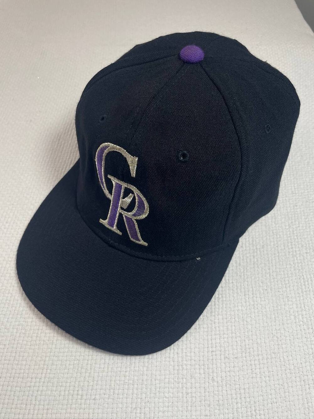 Vintage Starter Colorado Rockies Fitted Hat Black Purple Size 7–7 3/4